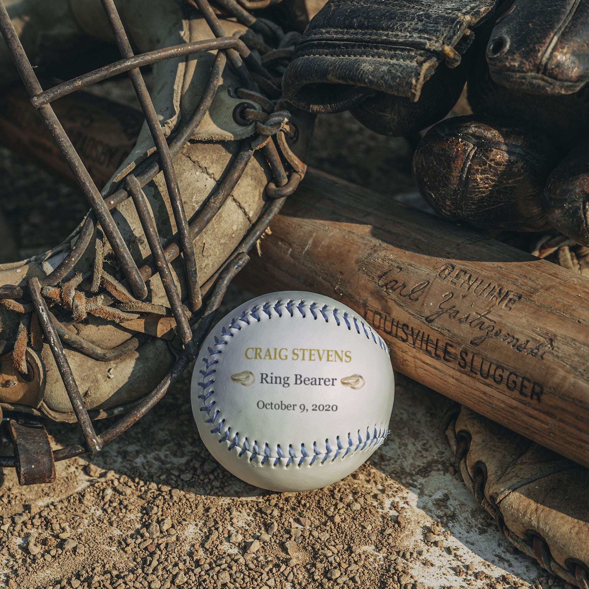 Custom Ring Bearer Full-Size Baseball-Wedding Party Ring Security