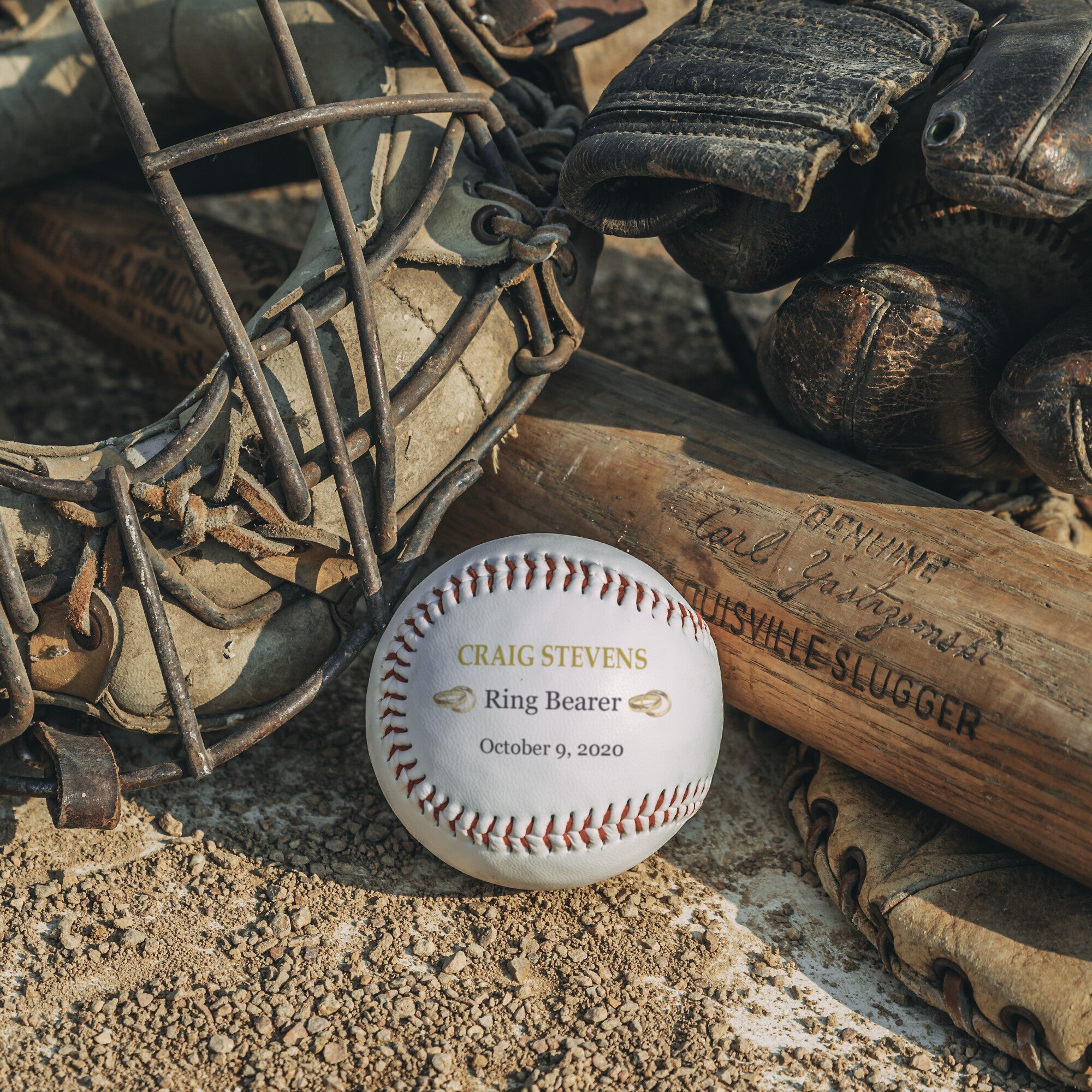 Custom Ring Bearer Full-Size Baseball-Wedding Party Ring Security