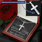 Mother's Day Gift-Lips of a Child-Black Marble-Christian Cross Necklace