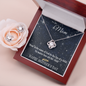 Mother's Day Gift-Lips of a Child-Dark Blue Sky-Love Knot Necklace & Earring Set